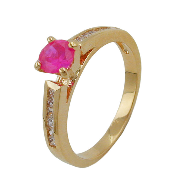 Ring, Zirkonia, vergoldet 3 Mikron
