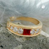Ring, Zirkonia, vergoldet 3 Mikron