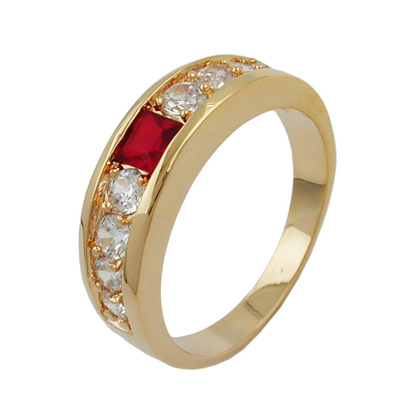 Ring, Zirkonia, vergoldet 3 Mikron