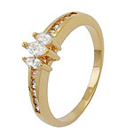 Ring, Zirkonia, vergoldet 3 Mikron