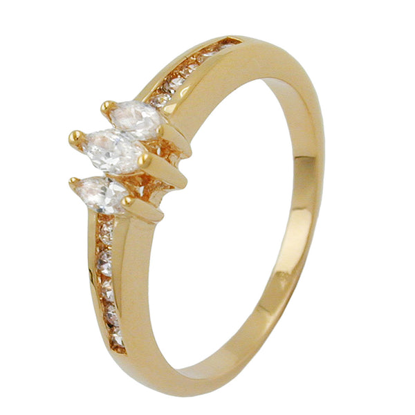 Ring, Zirkonia, vergoldet 3 Mikron