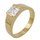 Ring mit weißem Zirkonia 3 Mikron vergoldet Ringgröße 56