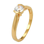 Ring, Zirkonia, gold-plattiert 3 Mikron
