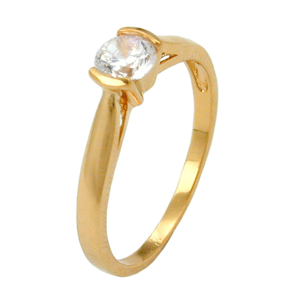 Ring, Zirkonia, gold-plattiert 3 Mikron