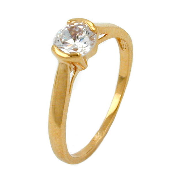 Ring, Zirkonia, gold-plattiert 3 Mikron