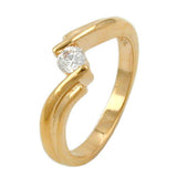 Ring, Zirkonia, gold-plattiert 3 Mikron