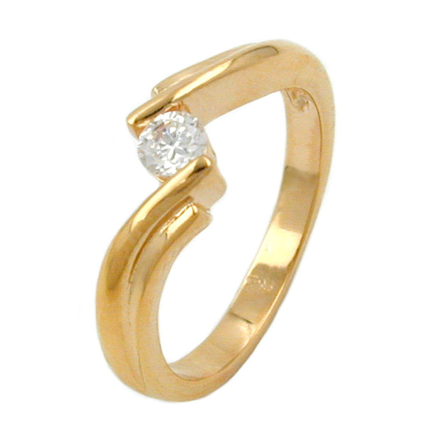 Ring, Zirkonia, gold-plattiert 3 Mikron