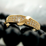 Ring, Zirkonias, gold-plattiert 3 Mikron