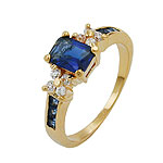 Ring, Zirkonia, gold-plattiert 3 Mikron