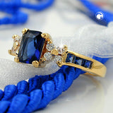 Ring, Zirkonia, gold-plattiert 3 Mikron