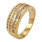 Ring, Zirkonia, gold-plattiert 3 Mikron