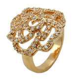 Ring mit weißen Zirkonias mit 3 Mikron vergoldet Ringgröße 64