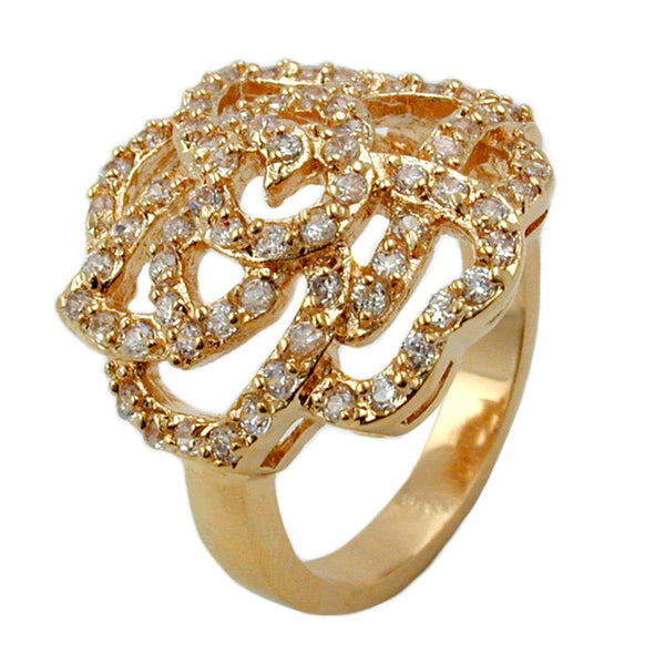 Ring mit weißen Zirkonias mit 3 Mikron vergoldet Ringgröße 64