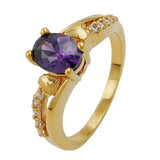 Ring, Zirkonia, gold-plattiert 3 Micron