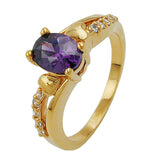 Ring, Zirkonia, gold-plattiert 3 Micron