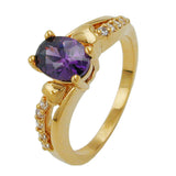 Ring, Zirkonia, gold-plattiert 3 Micron
