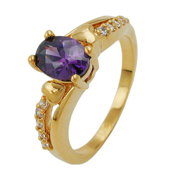 Ring, Zirkonia, gold-plattiert 3 Micron