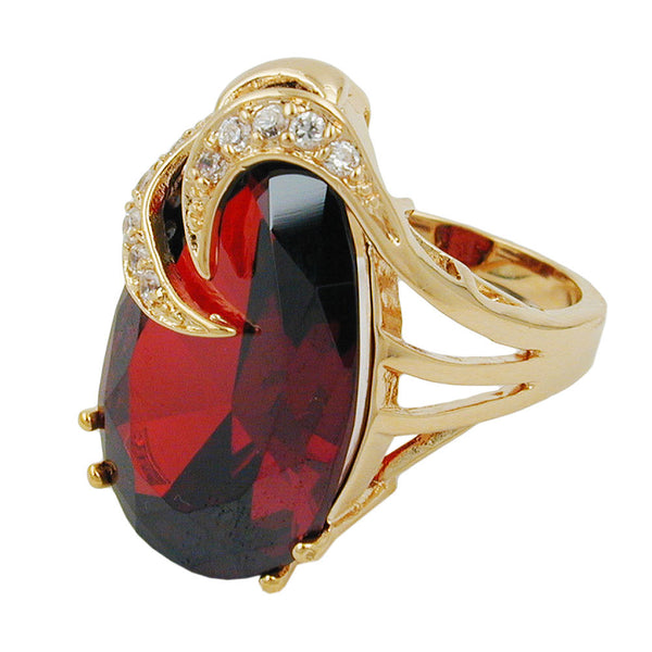 Ring, Zirkonia, gold-plattiert 3 Micron
