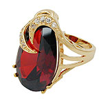 Ring, Zirkonia, gold-plattiert 3 Micron