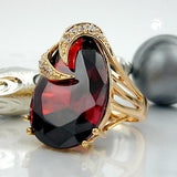 Ring, Zirkonia, gold-plattiert 3 Micron