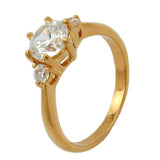 Ring, Zirkonia, gold-plattiert 3 Micron