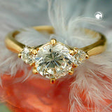 Ring, Zirkonia, gold-plattiert 3 Micron