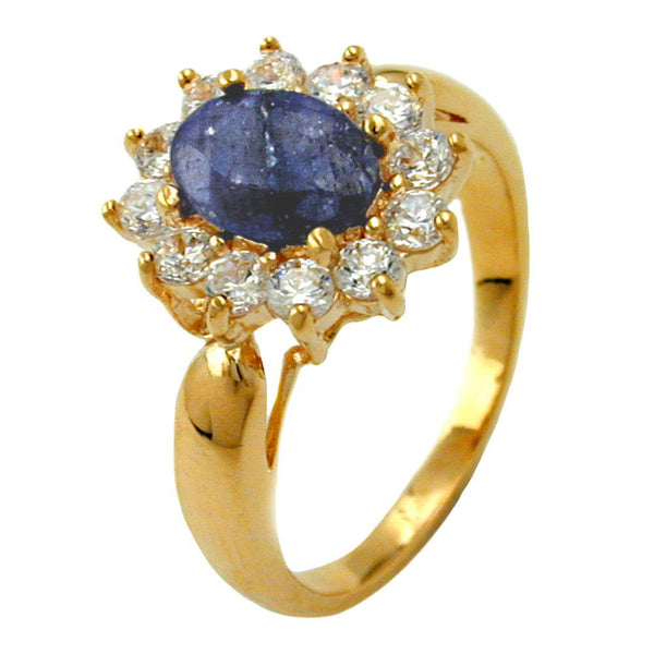 Ring Lapislazuli gold-plattiert 3 Micron