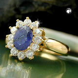 Ring Lapislazuli gold-plattiert 3 Micron