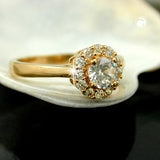 Ring, Zirkonias, gold-plattiert 3 Micron