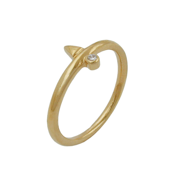 Ring, kl. Zirkonia, gold-plattiert