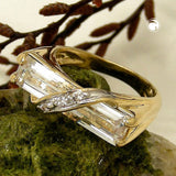Ring, 7mm gold-plattiert Zirkonia