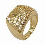 Ring, 15mm gold-plattiert Zirkonia