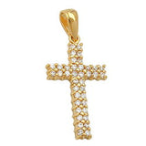Anhänger 24x15mm Kreuz mit Zirkonias vergoldet