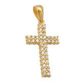 Anhänger 24x15mm Kreuz mit Zirkonias vergoldet