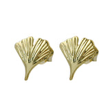 Stecker, 12mm Ginkgoblatt 8Kt GOLD