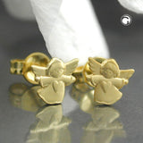 Stecker 7x7mm fliegender Engel 9Kt GOLD