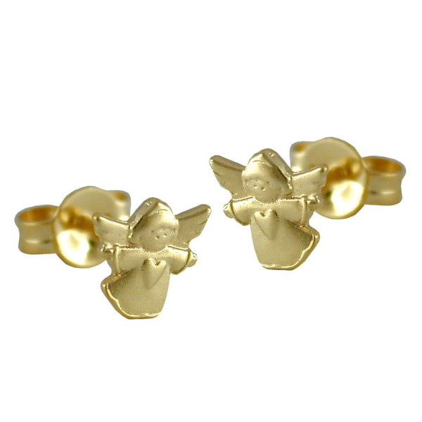 Stecker 7x7mm fliegender Engel 9Kt GOLD