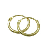 Creole, 12mm, glänzend, 9Kt GOLD