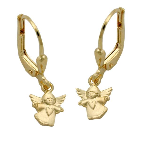 Ohrbrisur Ohrhänger Ohrringe 22x7mm fliegender Engel 9Kt GOLD