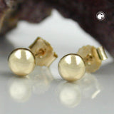 Stecker 4mm Kugel hohl 9Kt GOLD
