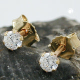 Stecker 3mm Zirkonia 9Kt GOLD