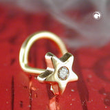 Nasenstecker Stern Zirkonia, 14Kt GOLD
