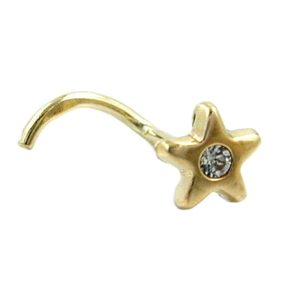 Nasenstecker Stern Zirkonia, 14Kt GOLD