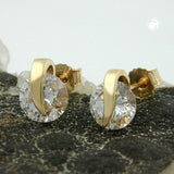 Stecker, mit beweglichem CZ, 9Kt GOLD