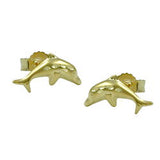 Stecker, Delfin diamantiert 9Kt GOLD