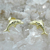 Stecker, Delfin diamantiert 9Kt GOLD