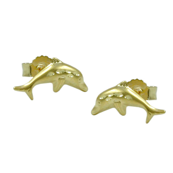 Stecker, Delfin diamantiert 9Kt GOLD