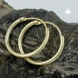 Creole, 15mm, glänzend, 9Kt GOLD
