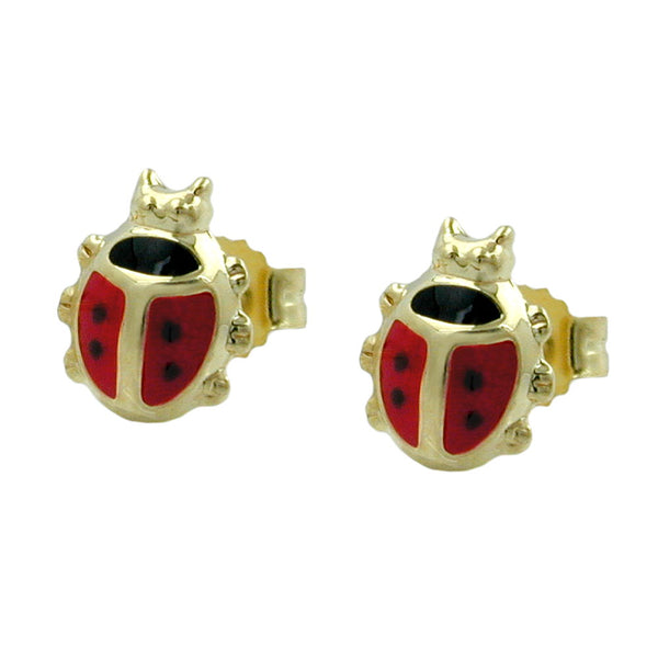 Stecker 8x6mm Marienkäfer 9Kt GOLD