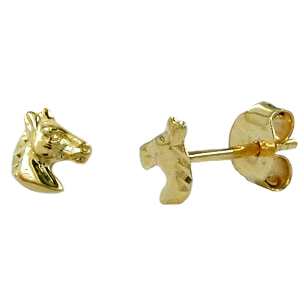 Stecker, kleiner Pferdekopf 9Kt GOLD
